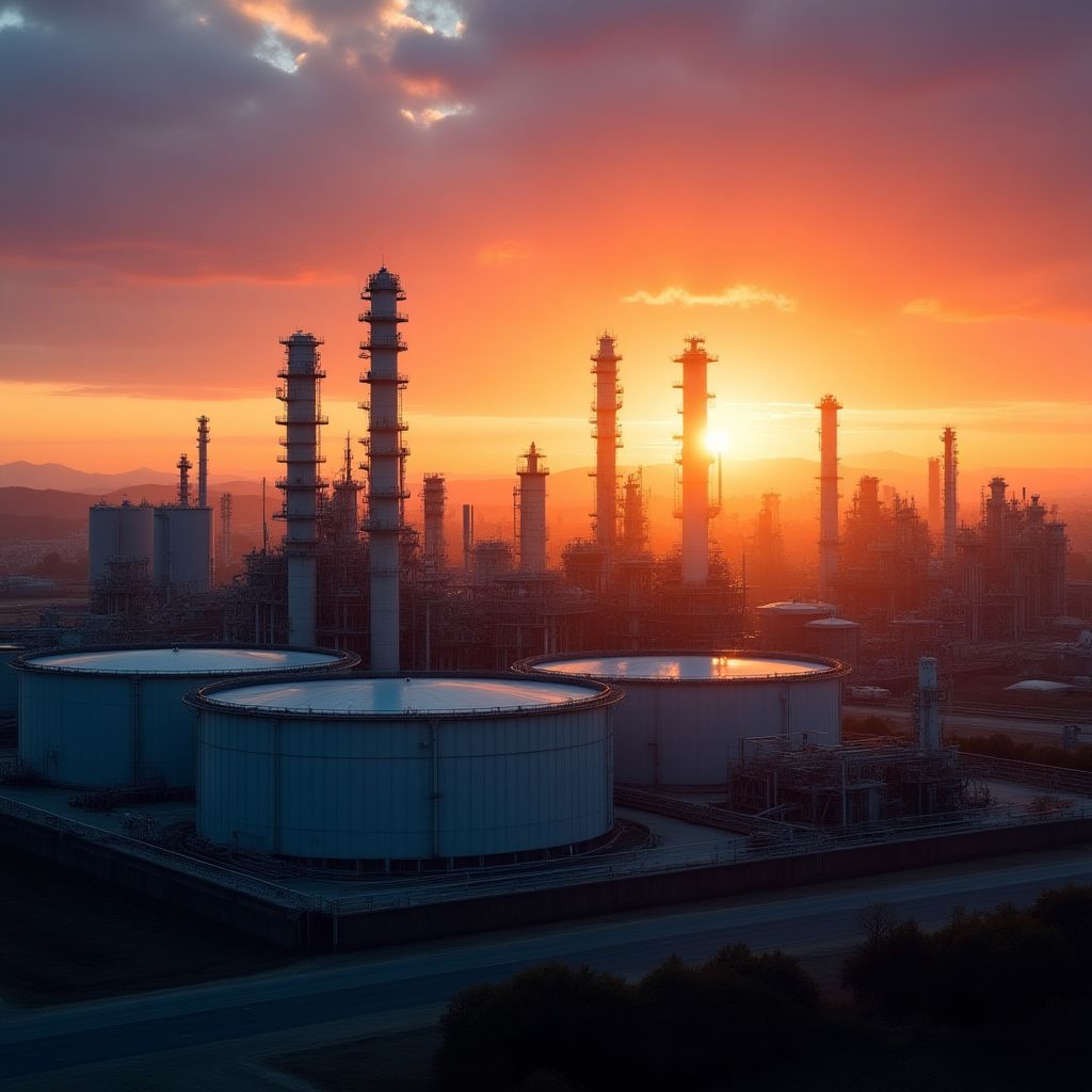 Refinería de petróleo en Argentina