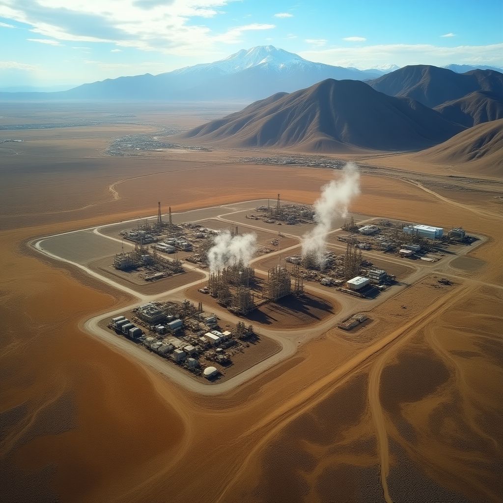 Vista aérea de los yacimientos de Vaca Muerta